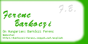 ferenc barkoczi business card