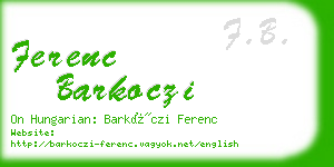 ferenc barkoczi business card